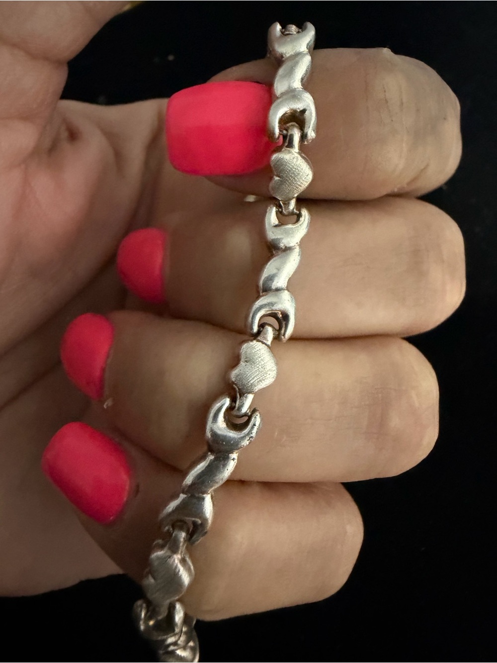 925 Sterling silver heart link bracelet